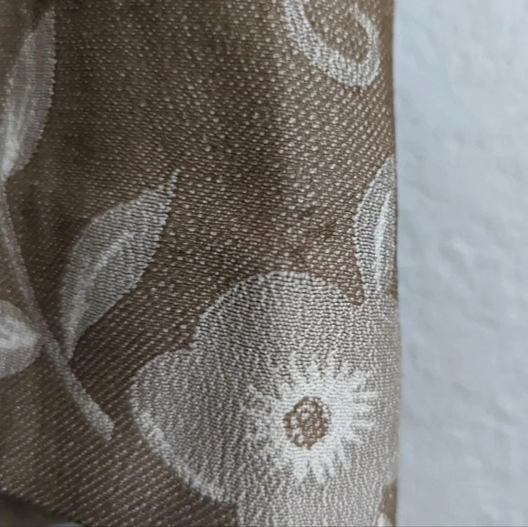 Cottagecore Dress- Mid-Century Style Collared Button Up Knee Length-Taupe floral - Picture 16 of 16